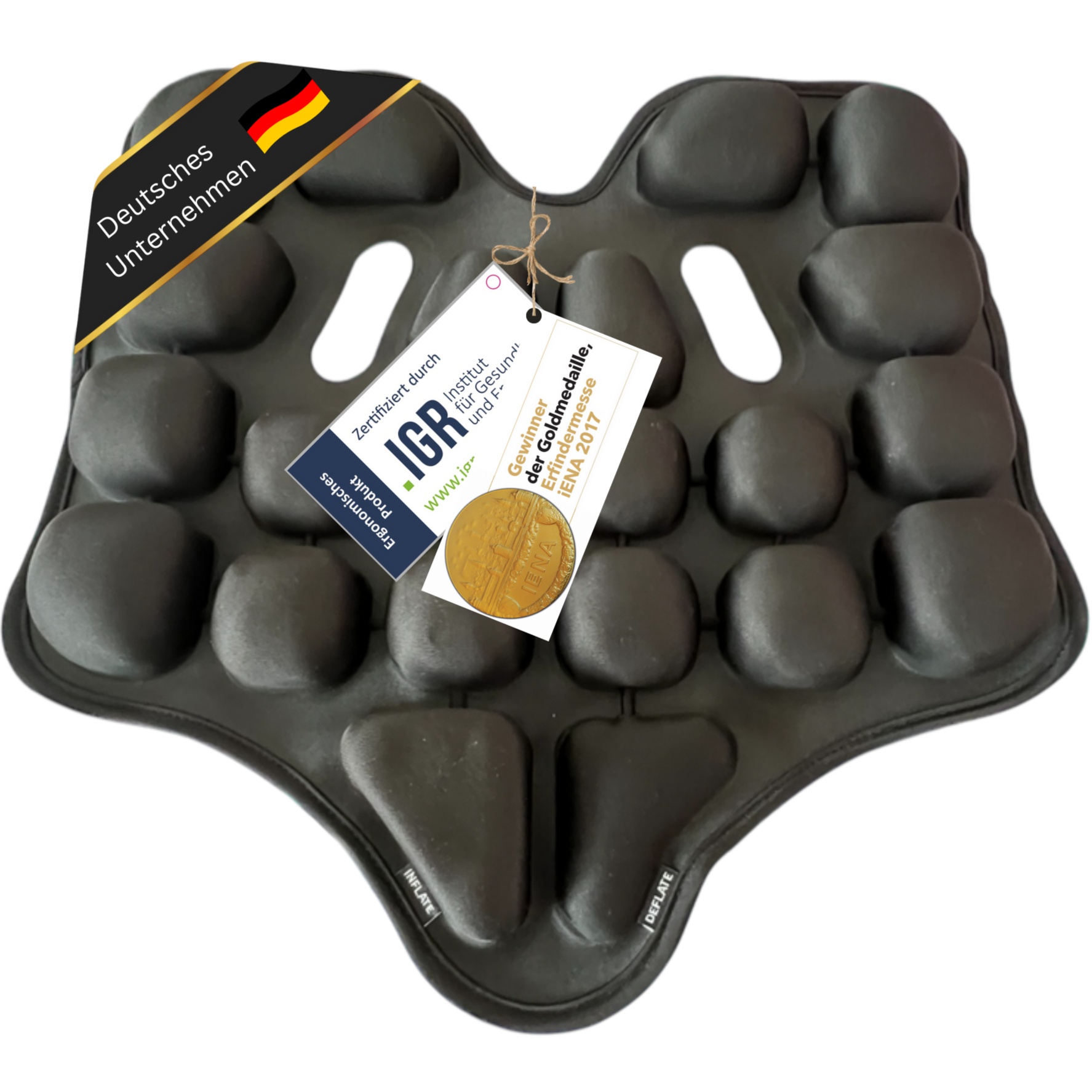 Orthopädisches Sitzkissen SoftAirSeat Pro mit Label